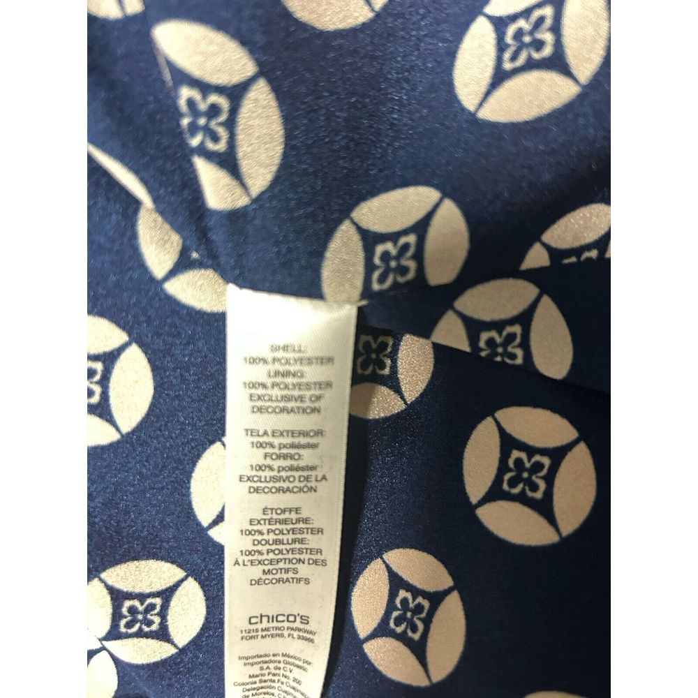 Chicos Drama Printed Kimono‎ Jacket 0  Open Front Blue Orange Floral - Picture 5 of 5